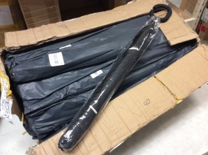 Case of (40) Black C Handled Umbrellas - New