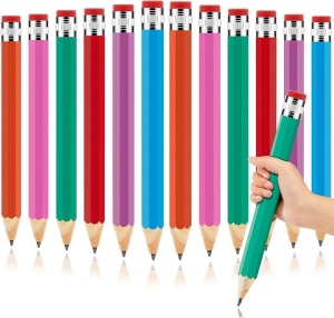 12 Pcs Wooden Jumbo Pencils 