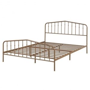 Metal Bed Frame - Queen Size, Brown