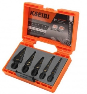 Kseibi HSS Step Drill Bits/ Imperial 5PC, Appears New