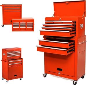 8-Drawer Rolling Tool Chest - Red