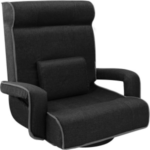 Oversized Swivel Gaming Floor Chair w/ Armrest, Adjustable Backrest