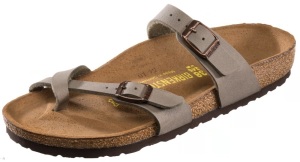 Birkenstock Mayari Birkibuc Toe Loop Sandals for Ladies - Stone - 39M, Appears New