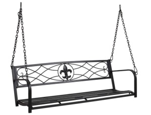 VINGLI Metal Patio Porch Swing, Black, May Be Missing Hardware, E-Commerce Return/Appears New