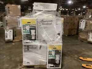 Pallet of Uninspected Toilets - May Be Incomplete or Broken, For Parts or Repair 