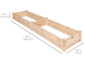 8x2ft Wooden Raised Garden Bed Planter