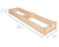 8x2ft Wooden Raised Garden Bed Planter