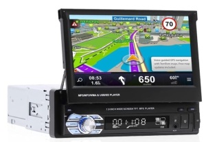 In Dash 7" Flip Out Touch Screen Media Player w/ Backup Camera