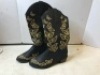Ladies Cowgirl Boots, Black w/ Gold Butterfly Embellishment, Size 9, Appears New