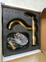 Rozin Single Hole Deck Mounted Faucet, Antique Brass, Appears New