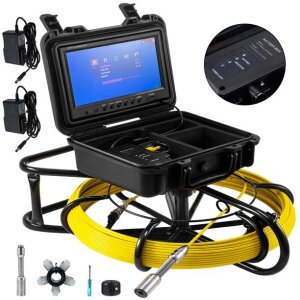 VEVOR 150ft Pipeline Inspection Camera 9 Inch Color LCD Monitor Waterproof - Appears New