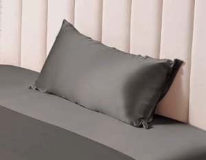 THXSILK Fitted Sheet, 2 Pillow Cases w/ Zipper, Charcoal, King