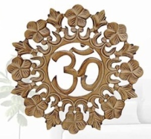 Handcrafted Wooden Om Wall Decor 