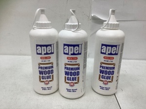 Lot of (3) 32 oz. Bottles of Apel Premium Wood Glue