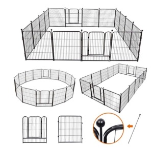 TOOCA Heavy Duty Dog Playpen Fence with Door, 16 Panels 32" H, May Be Missing Hardware