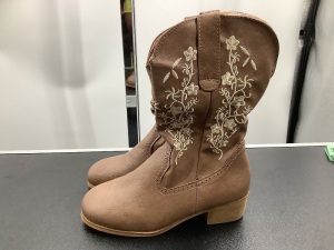 Western Boots with Floral Embellishment, Women's Size Unknown