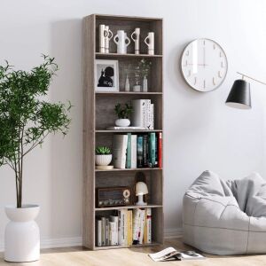 6-Tier Bookshelf - Oak