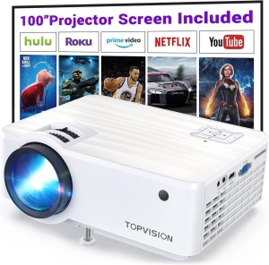 TOPVISION Projector, 7500L Portable Mini Projector