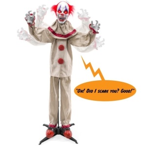 Scary Harry the Motion Activated Animatronic Killer Clown Halloween Prop, May Be Missing Hardware