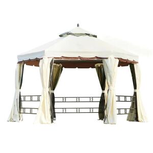 12'x12' Outdoor Hexagonal Canopy Gazebo - Cream