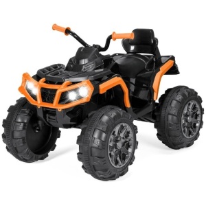 12V Kids Ride-On 4-Wheeler Quad ATV Car w/ 3.7mph Max, Bluetooth, Headlights, GREEN