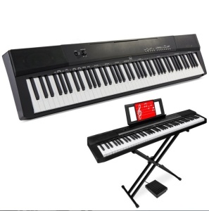 88-Key Digital Piano Set w/ Semi-Weighted Keys, Stand, Sustain Pedal