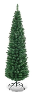 5 ft. PVC Unlit Artificial Slim Pencil Christmas Tree with Stand