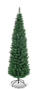 5 ft. PVC Unlit Artificial Slim Pencil Christmas Tree with Stand