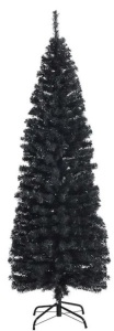 6 ft. Unlit Artificial Christmas Tree Black w/Metal Stand