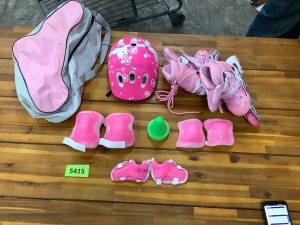 Child Rolleblade Set w/ Helmet, Knee Pads, Etc.