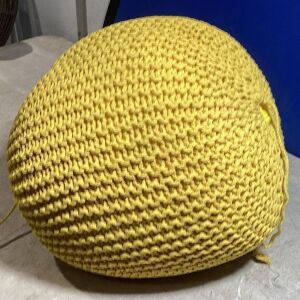 Knit Floor Pouf - Yellow