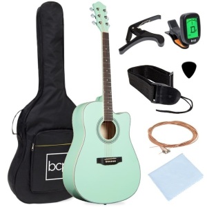 Full Size Beginner Acoustic Guitar Set with Case, Strap, Capo - 41in