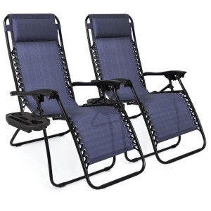 Two Zero Gravity Chairs, Navy Blue