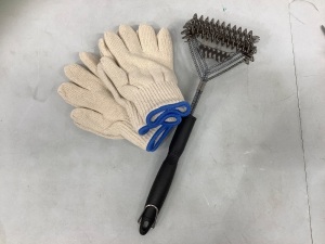 Grill Art, 18in Grill Brush & Gloves Set