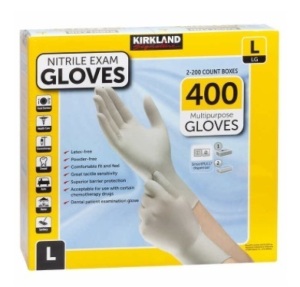 Kirkland Nitrile Gloves 400ct, L, New
