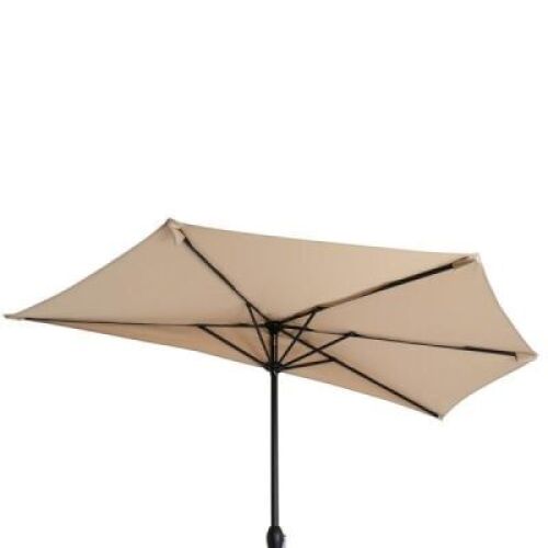 9' Half Round Patio Umbrella - Tan