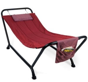 Outdoor Patio Hammock w/ Stand, Pillow, Storage Pockets