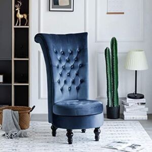 Velvet Accent High Back Chair - Blue