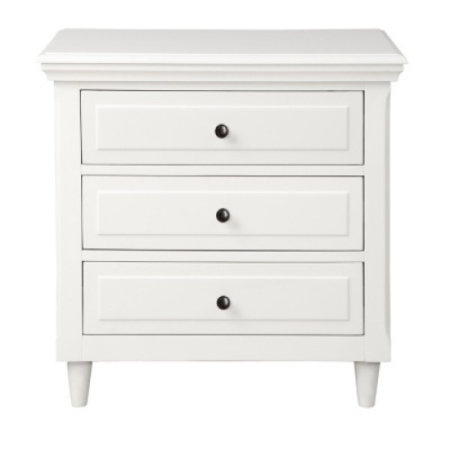 3-Drawer White Storage Nightstand - E-Comm Return, Appears New with Mild Cosmetic Damage &nbsp;