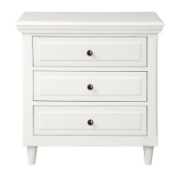 3-Drawer White Storage Nightstand - E-Comm Return, Appears New with Mild Cosmetic Damage &nbsp;