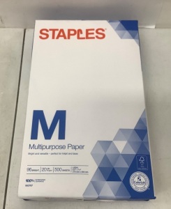 Lot of (10) Reams Staples Multipurpose Legal Paper