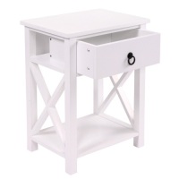 Lot of (2) White End Tables with 1 Drawer and Storage Shelf - E-Comm Returns, Appear New&nbsp;