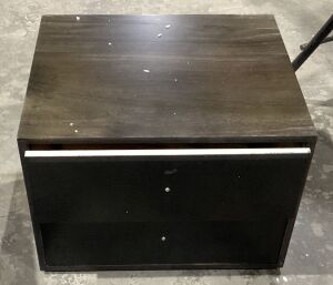 Wood Nightstand - Dark Brown