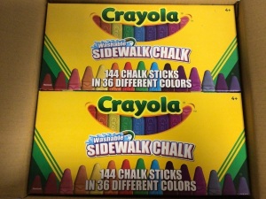 Lot of (2) Boxes 144 ct. Crayola Sidewalk Chalk