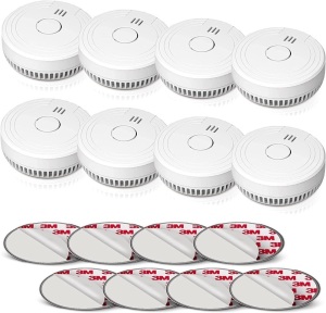 Ecoey Photoelectric Smoke Alarm, 8 pack