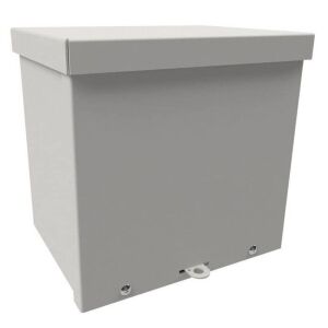 Wall-Mount Electrical Enclosure with Lift-Off Screw Cover and Knockouts