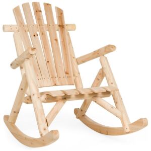 Rocking Wood Adirondack Chair Accent Furniture w/ Natural Finish