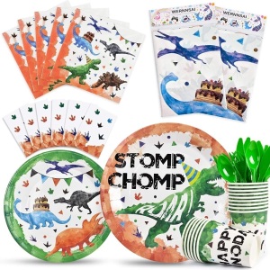 Watercolor Dinosaur Party Tableware Set