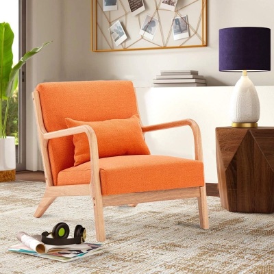 JOYBASE Mid Century Modern Accent Chair, Orange - E-Comm Return, Appears New  