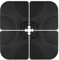 4-Piece Cantilever Offset Patio Umbrella Stand Square Base Plate Set, Black